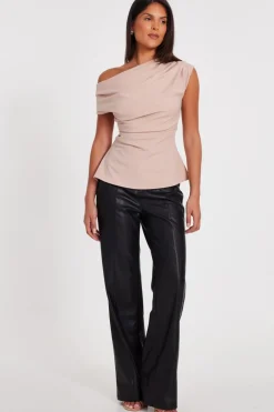 Quiz Stone Drape Neck Top Online