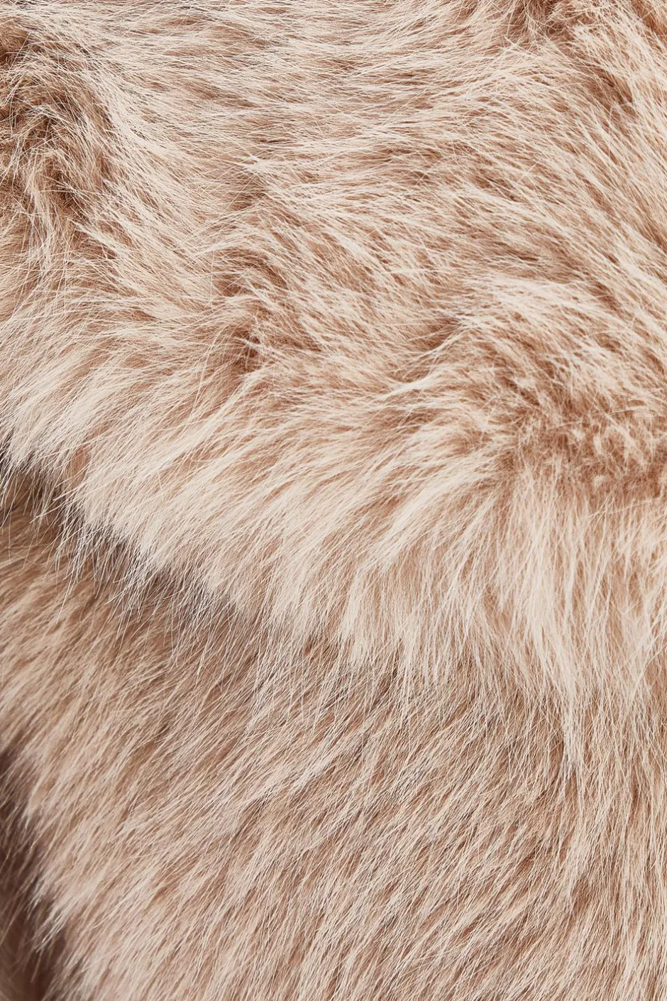 Quiz Faux Fur Cropped Jacket Stone Clearance