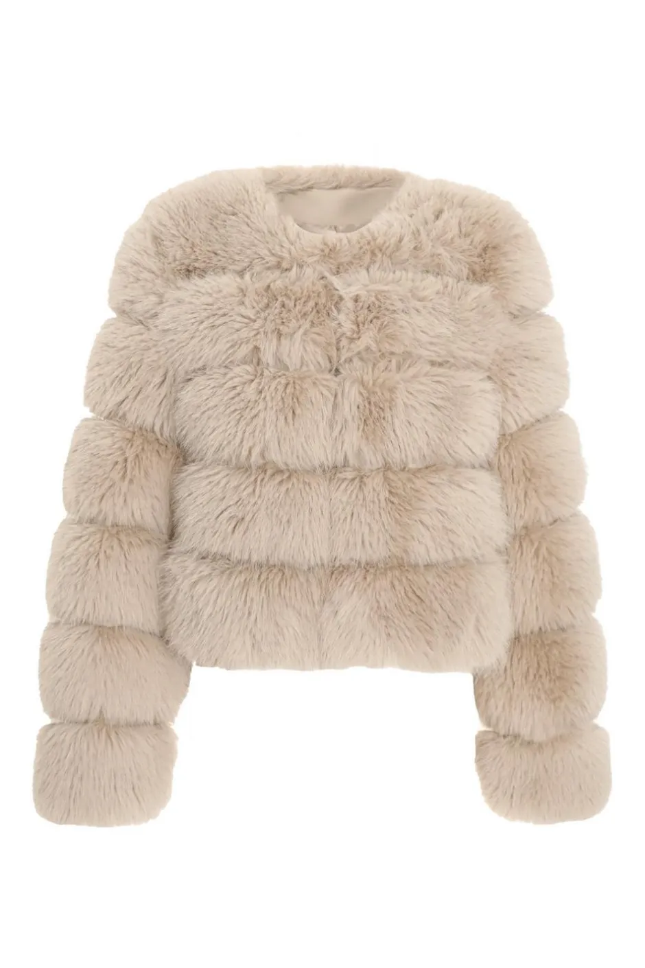 Quiz Stone Faux Fur Jacket Discount