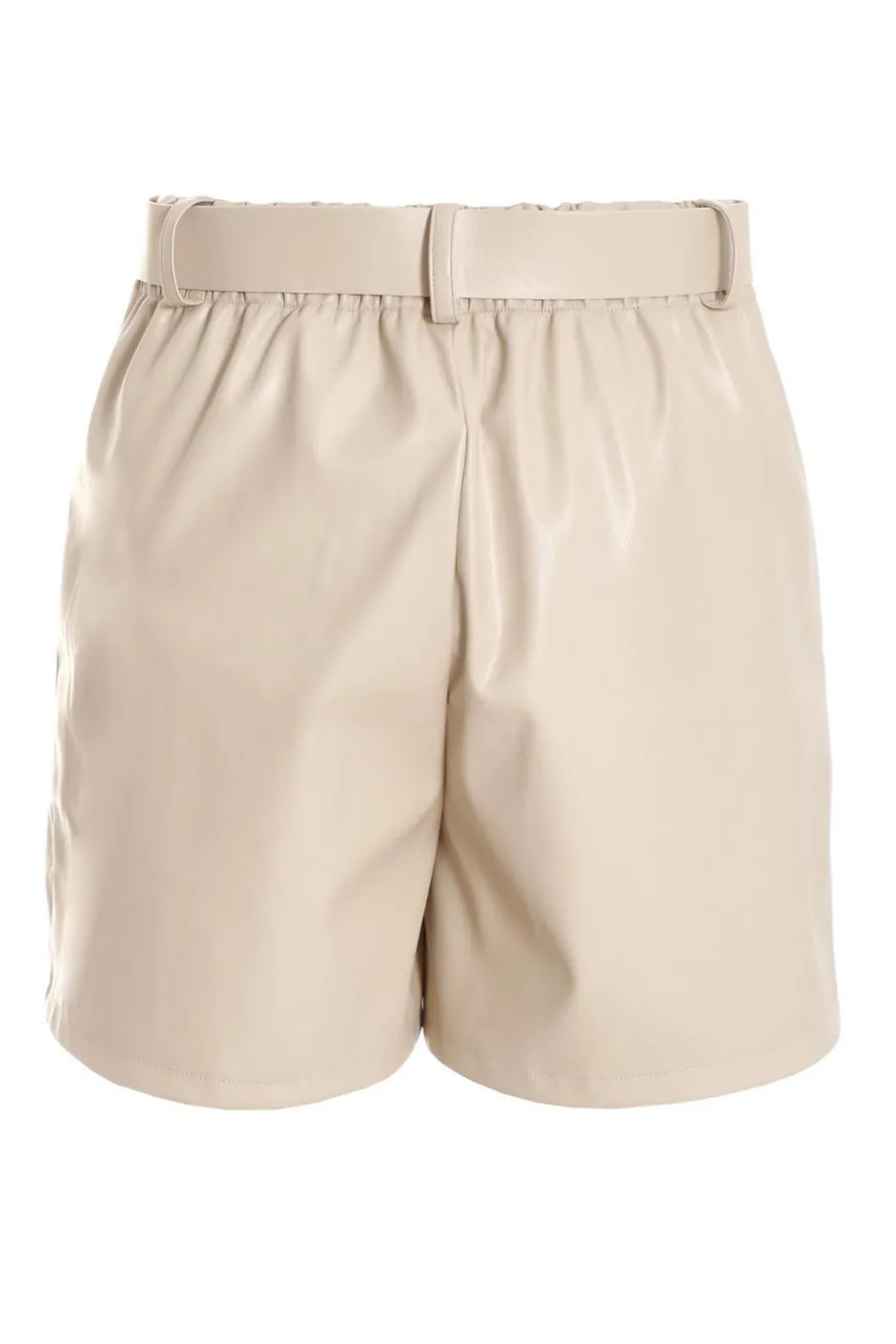 Quiz Faux Leather Skort Stone Online