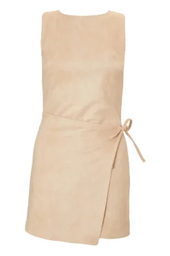 Quiz Faux Suede Playsuit Stone Best