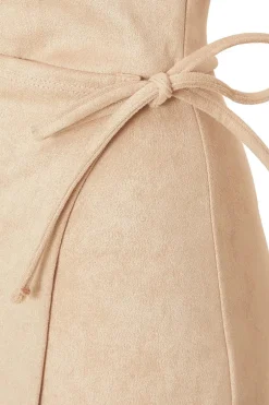Quiz Faux Suede Playsuit Stone Best