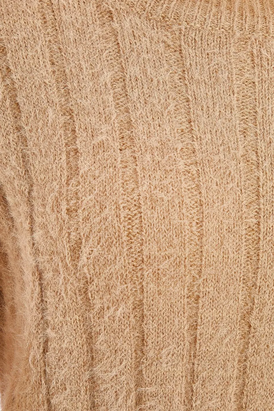 Quiz Fluffy Knit Jumper Stone Hot