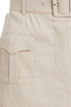 Quiz High Waisted Cargo Skort Stone Outlet