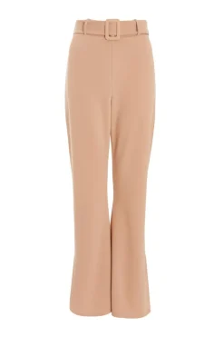 Quiz Stone High Waisted Split Hem Trousers Discount