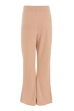 Quiz Stone High Waisted Split Hem Trousers Discount