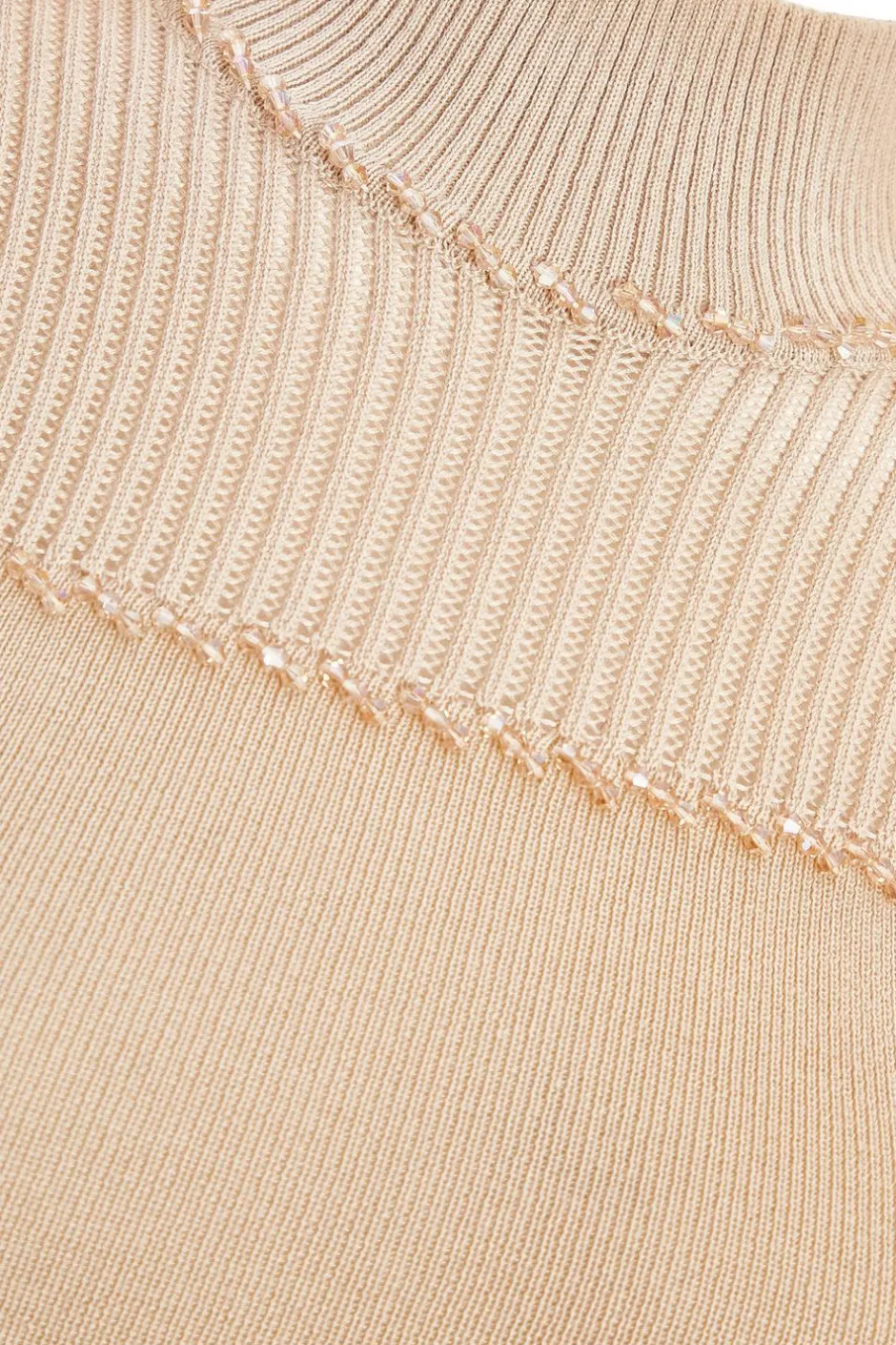 Quiz Knit High Neck Top Stone Discount