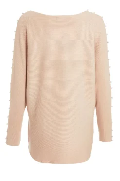 Quiz Knitted Beaded Batwing Jumper Stone Clearance