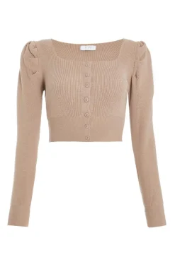 Quiz Knitted Cardigan Stone Discount