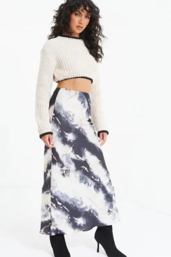 Quiz Knitted Crop Jumper Stone Sale