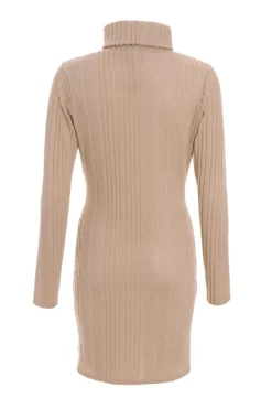 Quiz Stone Knitted High Neck Bodycon Mini Dress Best