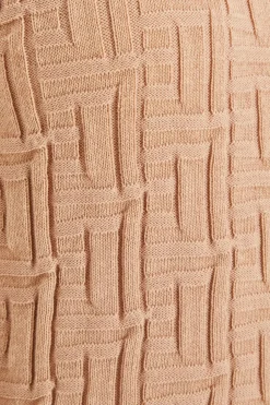 Quiz Stone Knitted Jacquard Mini Dress Clearance