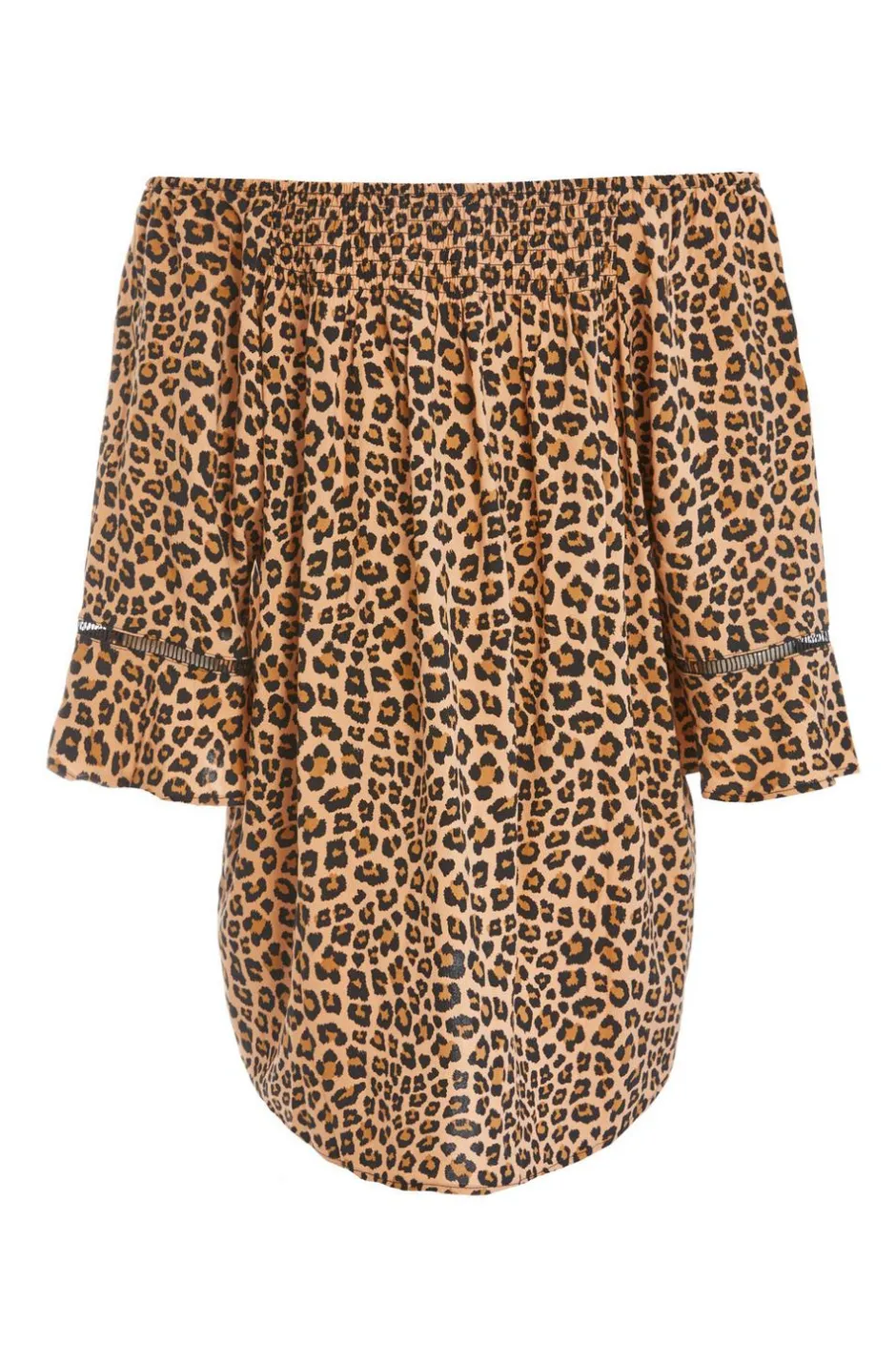 Quiz Stone Leopard Print Bardot Top Best