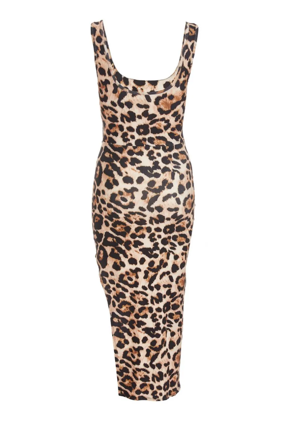 Quiz Stone Leopard Print Bodycon Midi Dress Hot