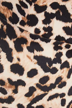 Quiz Stone Leopard Print Bodycon Midi Dress Hot