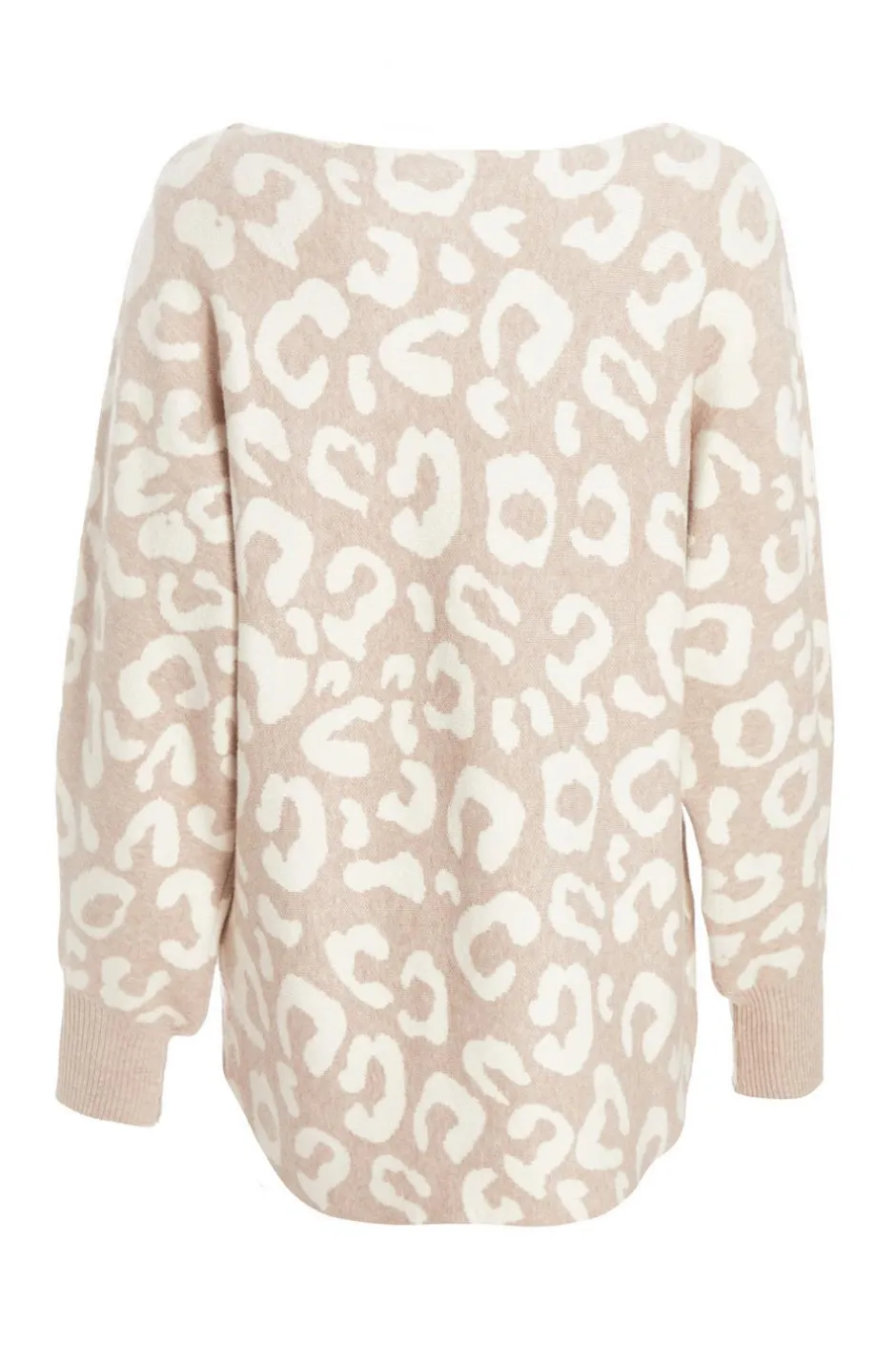 Quiz Stone Leopard Print Knit Batwing Jumper Outlet