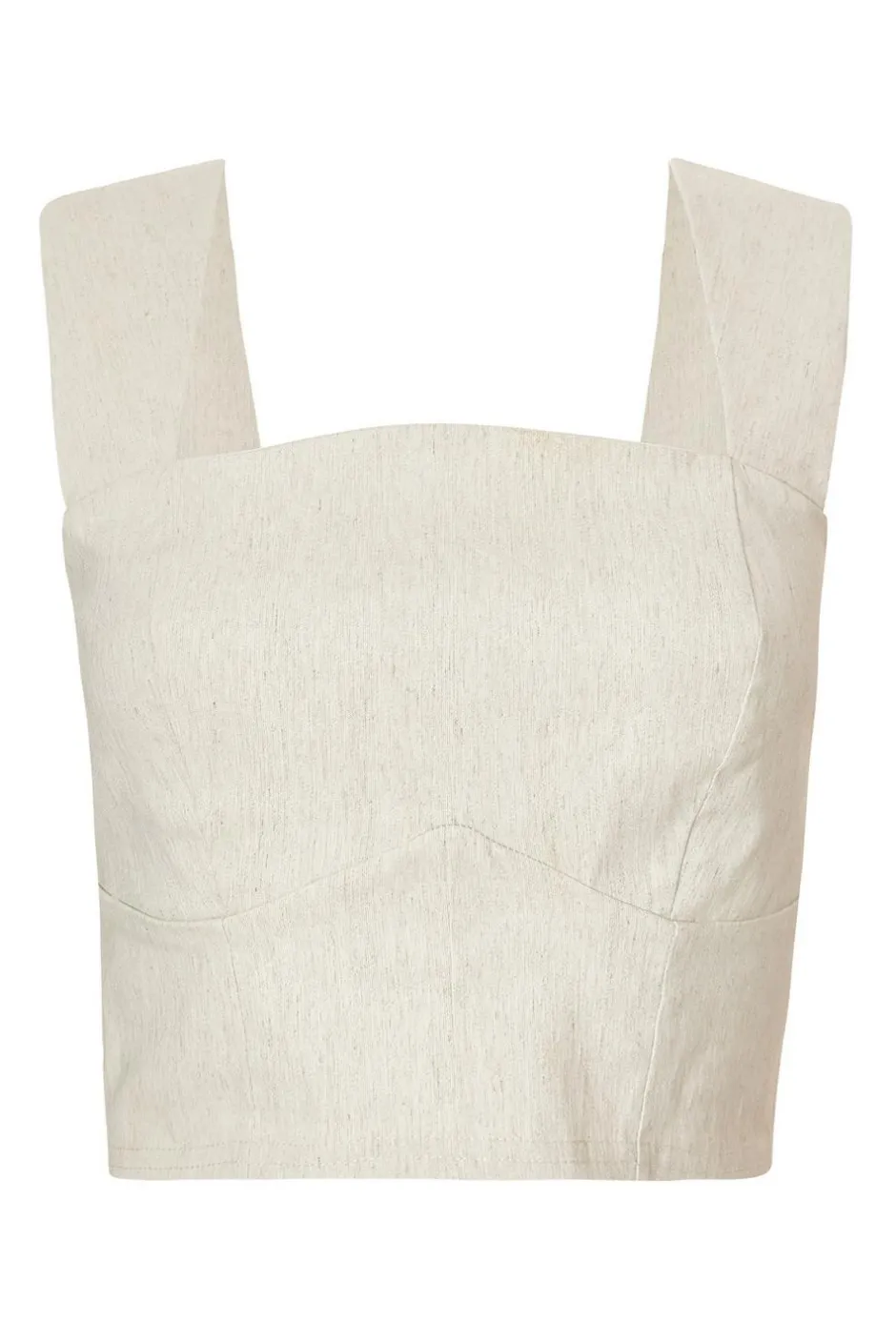 Quiz Stone Linen Crop Top Online
