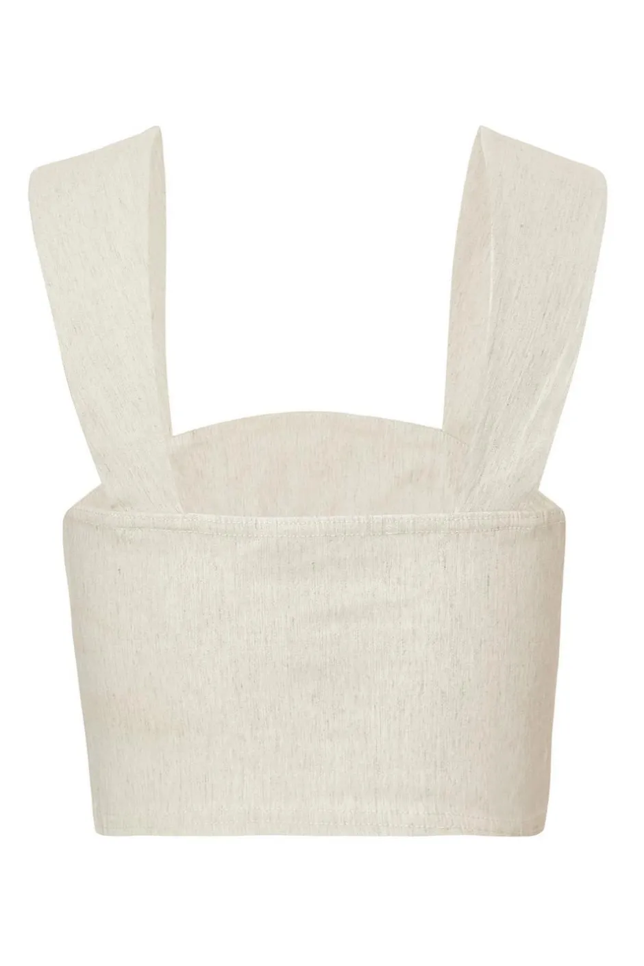 Quiz Stone Linen Crop Top Online