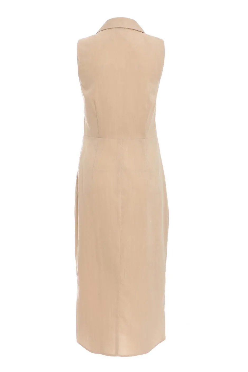 Quiz Stone Linen Look Midi Shirt Dress Outlet