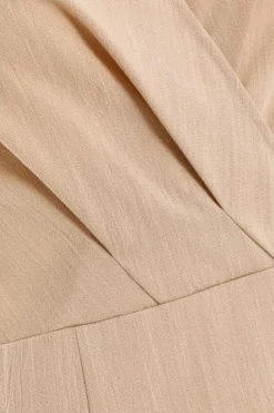 Quiz Stone Linen Look Midi Shirt Dress Outlet