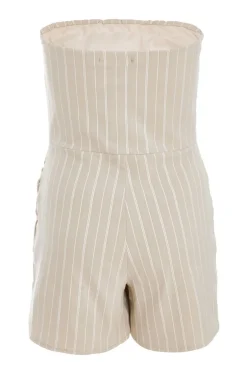 Quiz Stone Pinstripe Bandeau Skort Playsuit Clearance