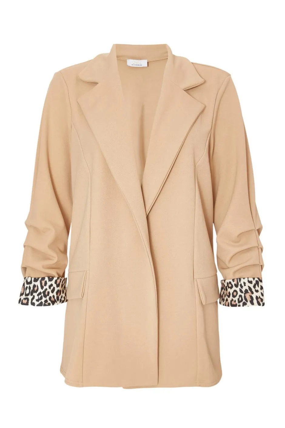 Quiz Printed Cuff Blazer Stone Hot