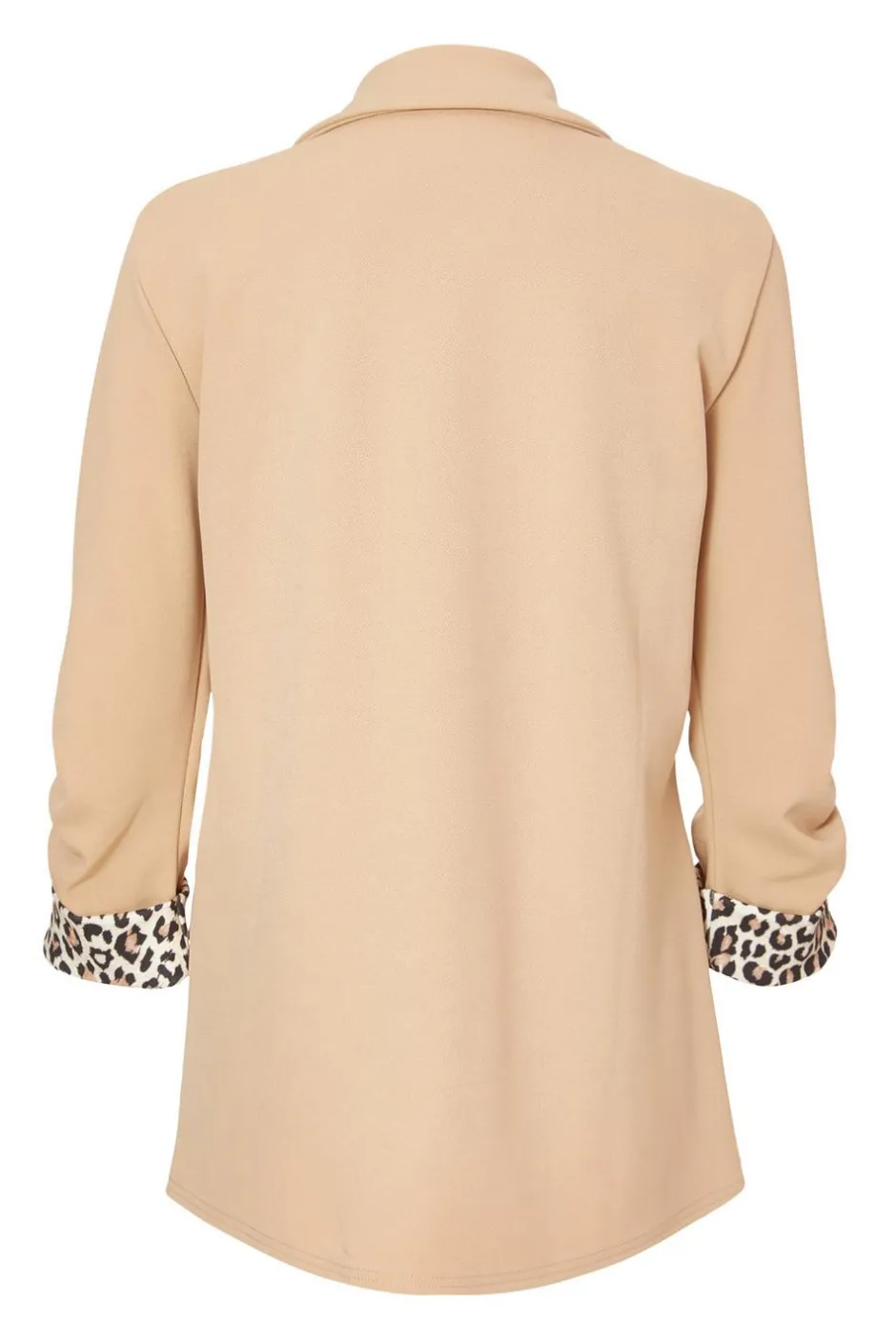 Quiz Printed Cuff Blazer Stone Hot