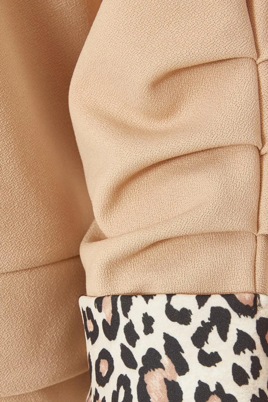 Quiz Printed Cuff Blazer Stone Hot