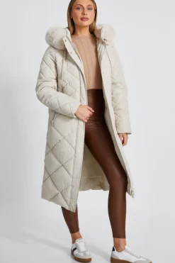 Quiz Stone Quilted Long Parka
