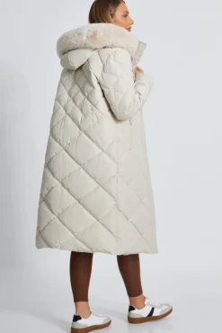 Quiz Stone Quilted Long Parka