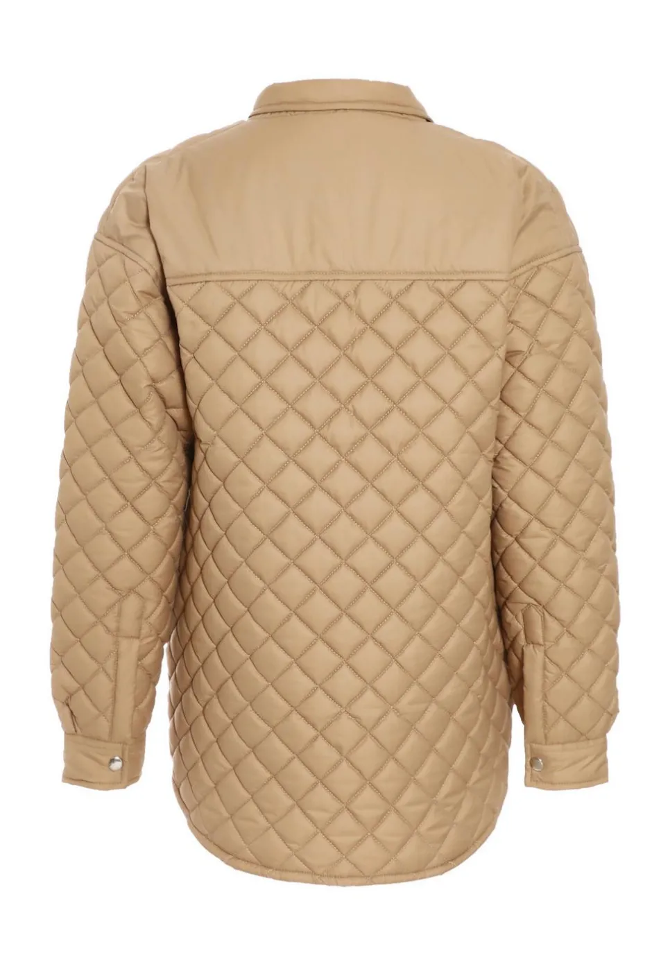 Quiz Quilted Shacket Stone Clearance