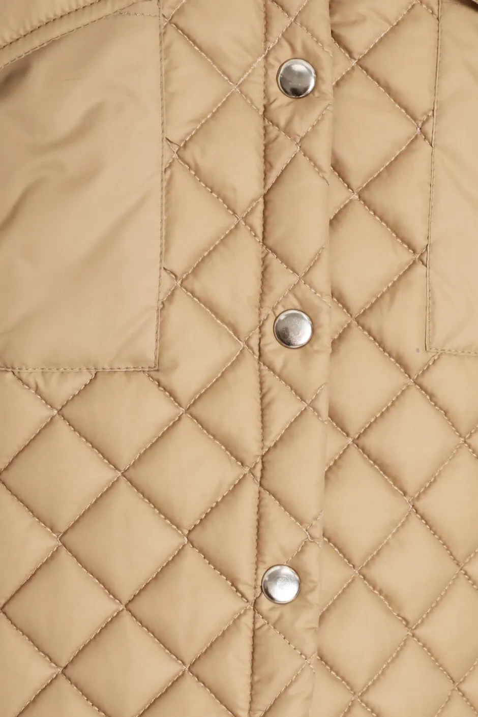 Quiz Quilted Shacket Stone Clearance
