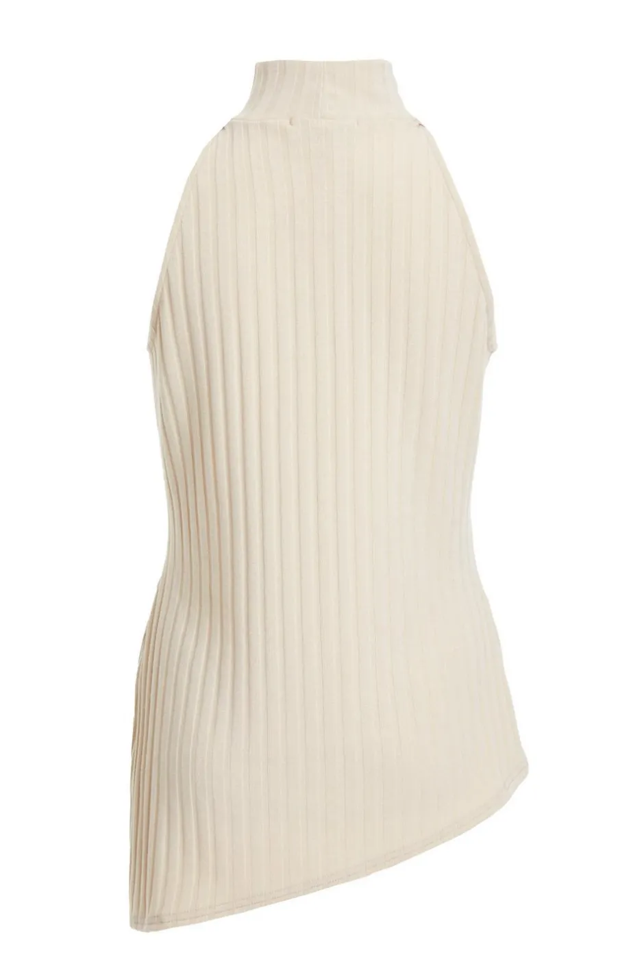 Quiz Stone Ribbed Asymmetric Top Hot
