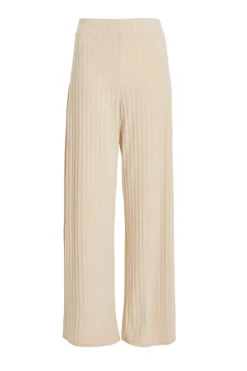 Quiz Stone Ribbed High Waisted Trousers