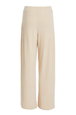 Quiz Stone Ribbed High Waisted Trousers