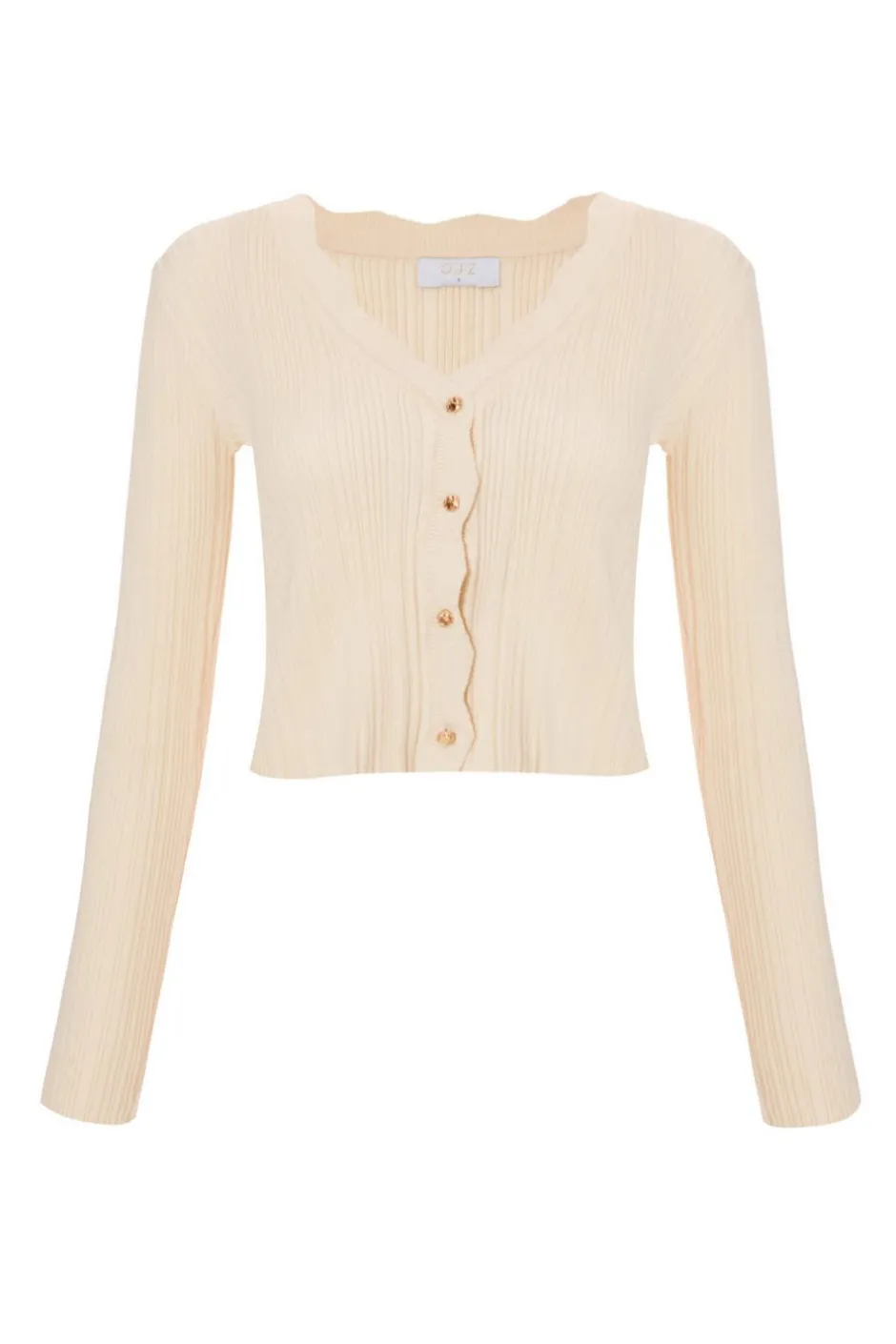 Quiz Scallop Trim Cardigan Stone Best