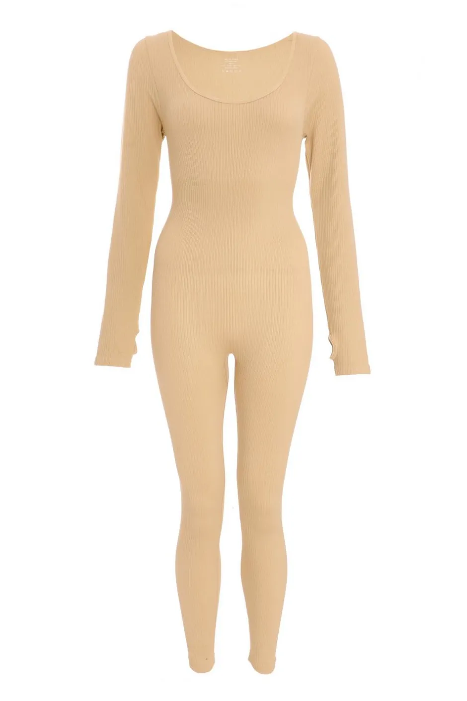 Quiz Seamless Long Sleeve Jumpsuit Stone Hot
