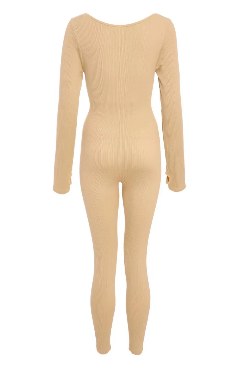 Quiz Seamless Long Sleeve Jumpsuit Stone Hot