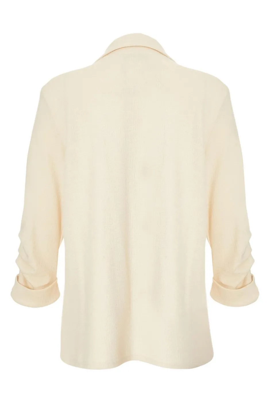 Quiz Textured Ruched Sleeve Blazer Stone New