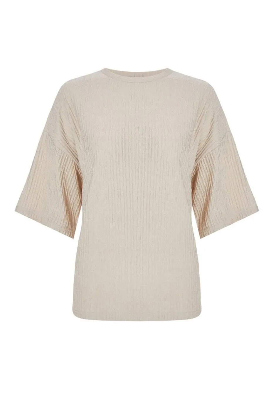 Quiz Textured T-Shirt Stone Sale