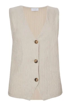 Quiz Stone V Neck Textured Waistcoat Sale