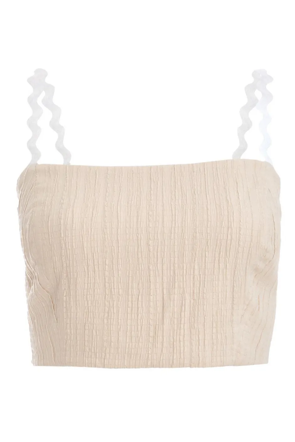 Quiz Stone Wavy Trim Crop Top Outlet