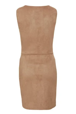 Quiz Tan Faux Suede Mini Dress Sale