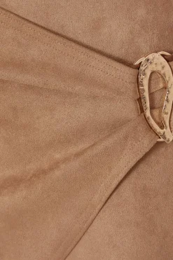 Quiz Tan Faux Suede Mini Dress Sale