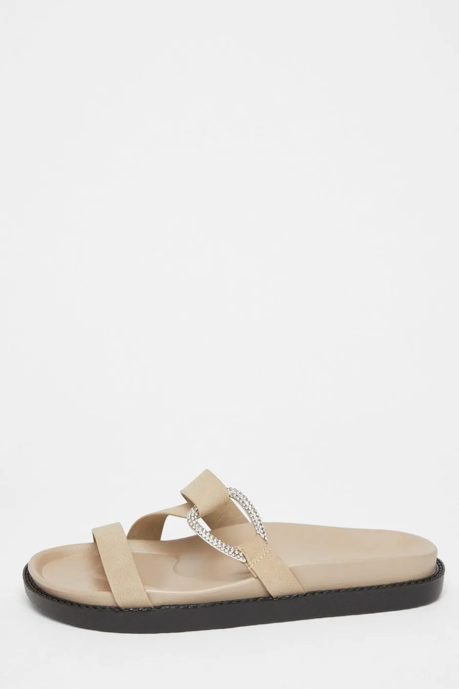 Quiz Taupe Faux Leather Flat Sandals Hot