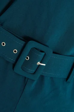 Quiz Teal Round Neck Skort Playsuit Online