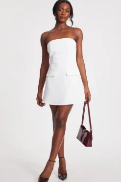 Quiz White Bandeau Mini Dress New