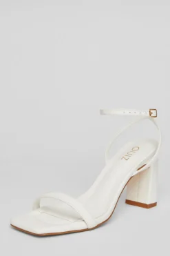 Quiz Barely There Block Heels White Clearance