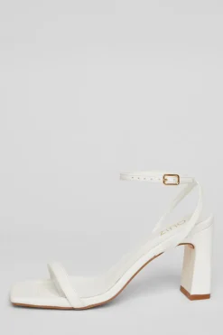 Quiz Barely There Block Heels White Clearance