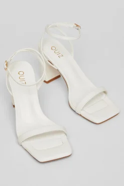 Quiz Barely There Block Heels White Clearance